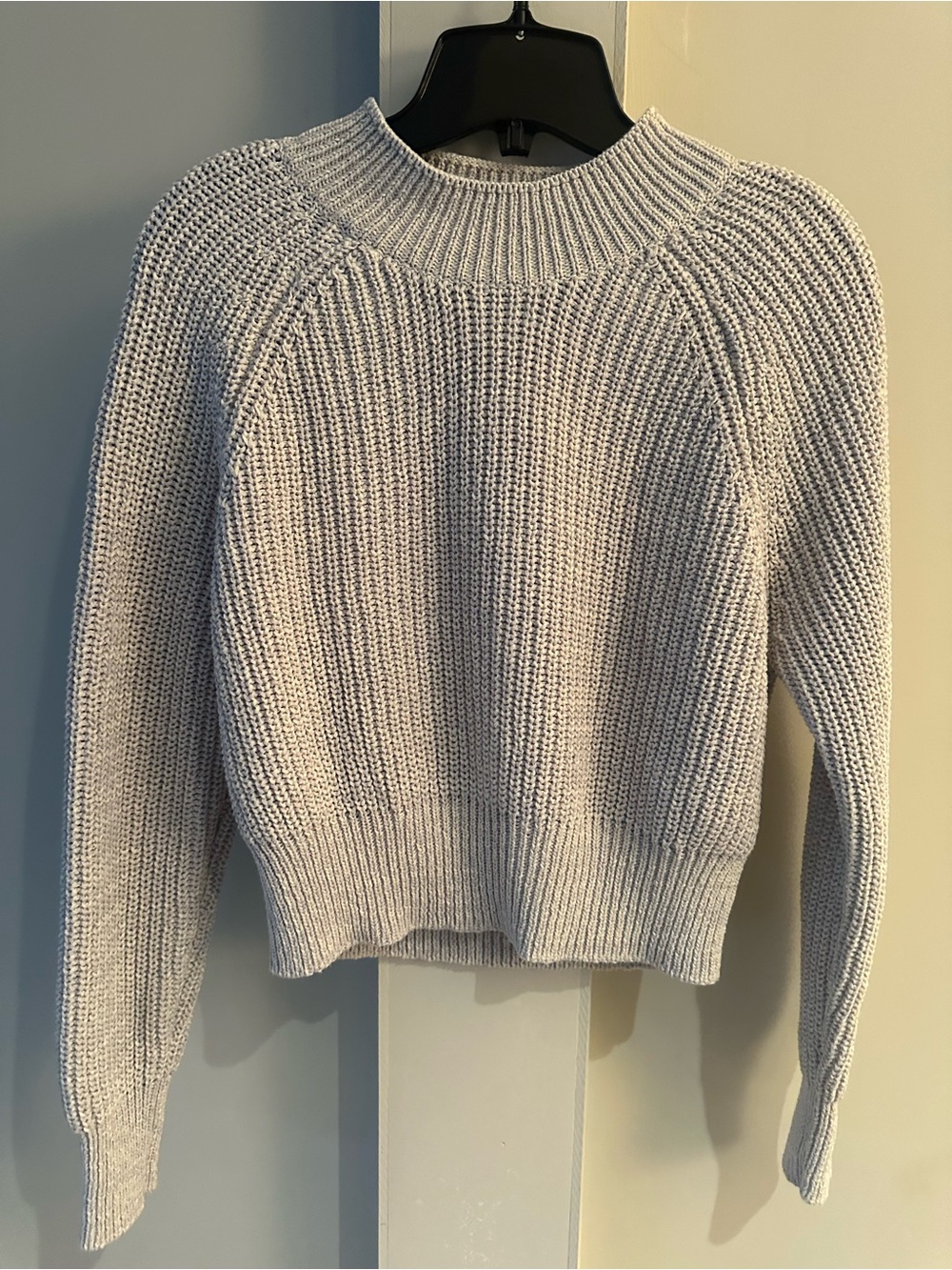 MICHAEL KORS MOCK NECK TAUPE CROPPED SPRING SWEATER SZ XS